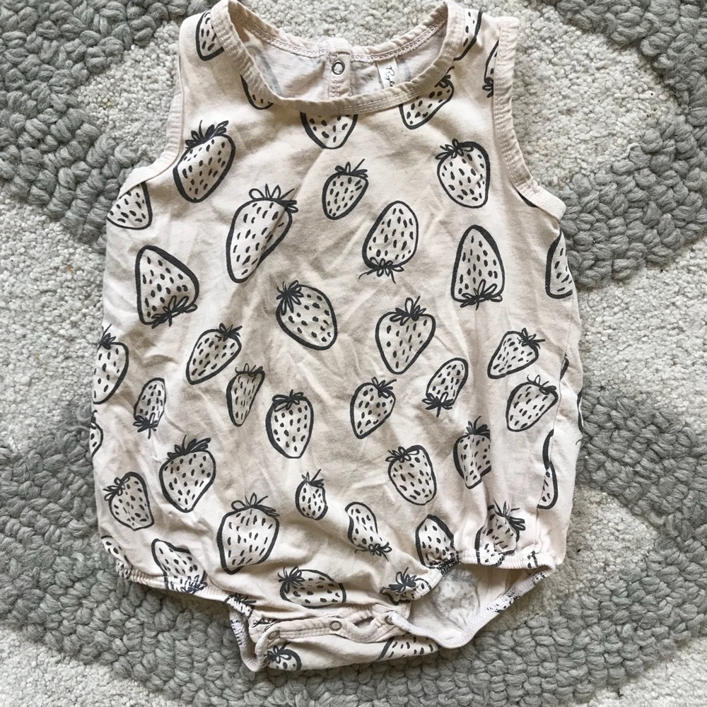 Rylee & Cru strawberry romper.